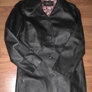 Studio Y Black Leather Jacket Coat Blazer M